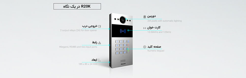آیفون تصویری هوشمند Akuvox مدل R20K 1 آیفون تصویری هوشمند Akuvox مدل R20K